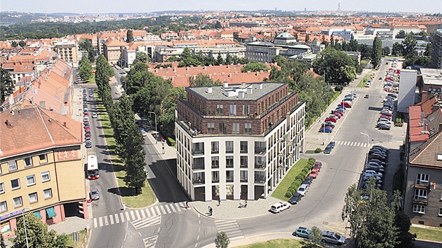 Novostavba u nám�stí Na Santince nabídne byty v cen� od 5,8 do 23,5 milionu korun.