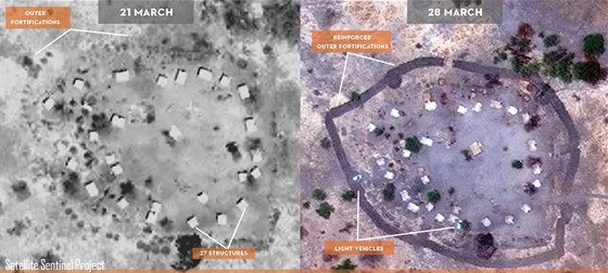 Satelitní snímky regionu Abyei.