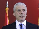 Srbský prezident Boris Tadi oznamuje dopadení Ratka Mladie (26. kvtna 2011)