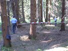 Policie zajiuje místo nálezu pancéových pstí a dalí munice z druhé svtové války nalezené v lese u obce Obora na Tachovsku