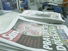 Vechny srbské noviny mly na prvních stránkách zprávu o zatení bývalého generála Ratko Mladie (27. kvtna 2011)