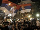 Ulice Blehradu zaplnily stovky lidí, kteí protestovali proti zatení Ratko Mladie  (26. kvtna 2011)