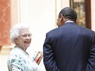 Barack Obama a britská panovnice Albta II. v Buckinghamském paláci (24. kvtna 2011)