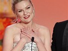 Cannes 2011 - Kirsten Dunstová dkuje za cenu za film Melancholia