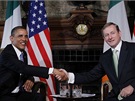 Americký prezident Barack Obama s irským premiérem Endou Kennym.