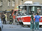 V Brn se pi sráce tramvaje s trolejbusem zranilo pt lidí.