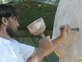 Socha Dominik Richtermoc pracuje na soe T.G. Masaryka.