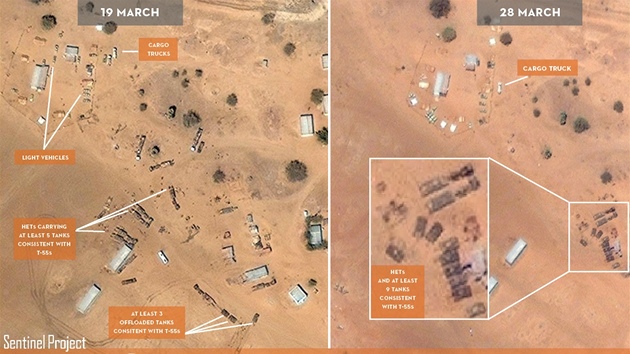 Satelitní snímky regionu Abyei.