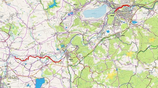 Cyklostezka Ohe - mapa