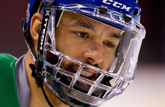 MU S MASKOU. Manny Malhotra bude hrát finále Stanley Cupu s celoobliejovým krytem.