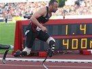 Jihoafrický handicapovaný bec Oscar Pistorius v bhu na 400 metr.