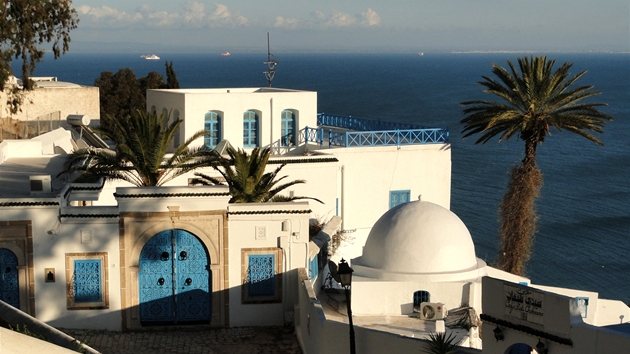 Sidi Bou Said, typická modrobílá andaluská architektura