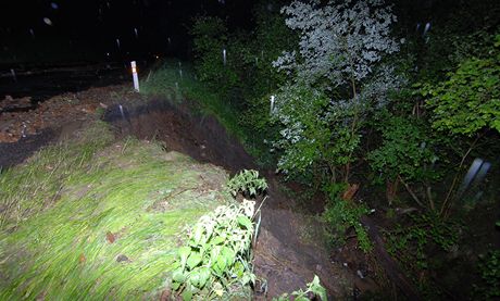 Prudk lijk pokodil sek silnice u Domaslavi na Tachovsku