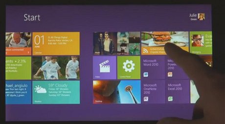 Windows 8 - vodn startovac obrazovka dv uivateli pehled o vech dleitch aktulnch udlostech (poas, e-maily, chaty, trhy, rozepsan dokumenty, atd.)