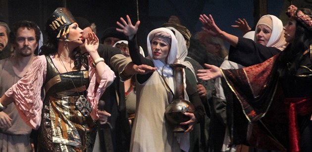 V areálu Podzámecké nivy v Tebíi se konalo jediné pedstavení opery Nabucco pod irým nebem v zemi. (1. erven 2011)