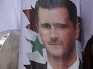 Suvenýry s portrétem syrského prezidenta Baára Asada (27. kvtna 2011) 