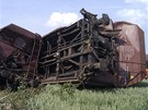 Nákladní vlak vykolejil v nedli u Topolan a zablokoval tra z Brna do Perova