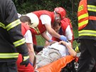 Řidič havaroval u Bratřejova na Zlínsku do stromu. (1. června 2011)