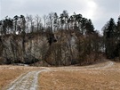 Vápencové skalisko, na nm se tyíval pyný hrad Holtejn