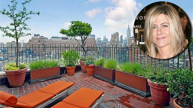 Výhled z terasy newyorského bytu americké hereky Jennifer Anistonové.