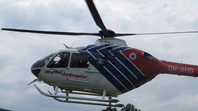 Řidič havaroval u Bratřejova na Zlínsku do stromu. Do nemocnice musel vrtulníkem. (1. června 2011)