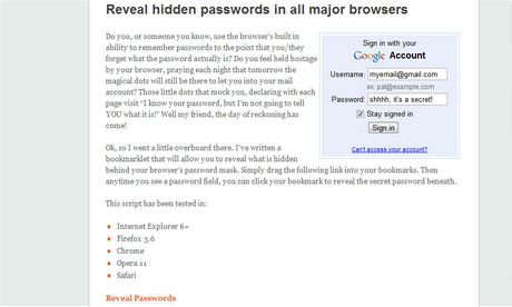 Reveal Passwords 