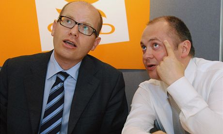 Bohuslav Sobotka a Michal Haek po jednání pedsednictva SSD.