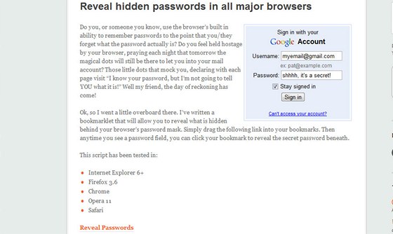 Reveal Passwords 