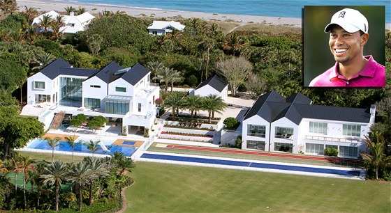 Sídlo Tigera Woodse v Jupiter Island na Florid. Souástí je i golfové hit.