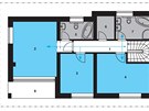 Pdorys patra: 1 chodba, 2 lonice rodi, 3, 4 dtský pokoj, 5, 7 koupelna + WC, 6 atna, 8 lodie