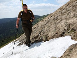 Men snhu na "map republiky" na Studnin hoe v Krkonoch