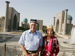 Uzbekistán, 2003. Klausovi v Samarkandu, druhém nejvtím mst zem, které je i na seznamu památek UNESCO. 