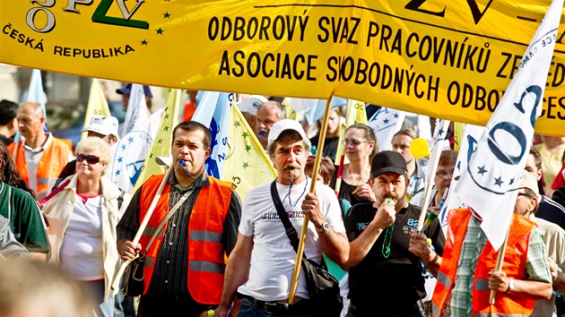 Demonstrace odborá�� proti vládním reformám (16. �ervna 2011)