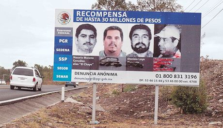 Mexická vláda nabízí za dopadení pedních len kartelu La Familia 30 milion