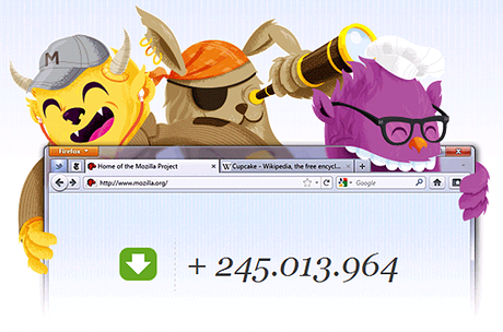 Firefox - 245 milion staení
