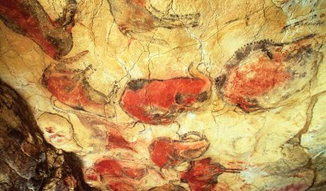 Pravké malby bizon ve panlské jeskyni Altamira