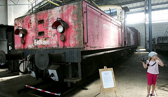Expozice železničního depozitáře Národního technického muzea v Chomutově