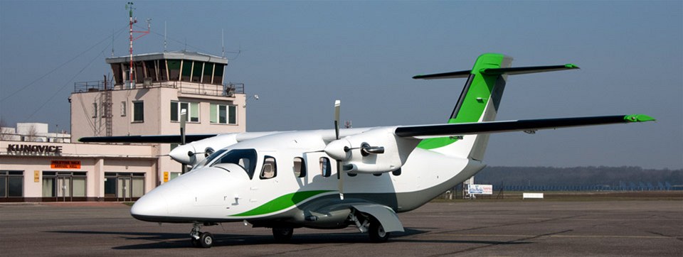 Stroj EV-55 Outback z kunovického Evektoru je prvním novým velkým letadlem vyrobeným v esku po tyiceti letech.