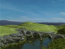 K filmu Saxána - ukázka vzniku záběru údolí s vlakem (fáze 7)