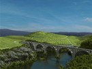 K filmu Saxána - ukázka vzniku záběru údolí s vlakem (fáze 8)