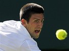 TO VYBERU! Srbský tenista Novak Djokovi vrací na Wimbledonu úder Baghdatise.