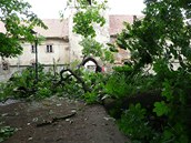 Na most v zámeckém parku v Brtnici se v neděli zřítily mohutné větve. Brtnický