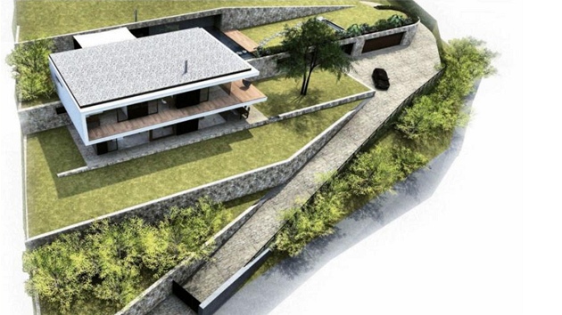 Vizualizace návrhu rodinného domu v Olšinkách u Ústí nad Labem.