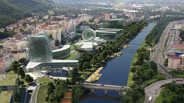 Vizualizace projektu revitalizace Dolního nádraí v Karlových Varech