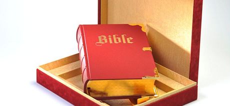 Luxusní vydání Bible je run vázané, se zlacenou oízkou a reprodukcemi stedovkých iluminací. Prodávalo se za 57 900 korun.