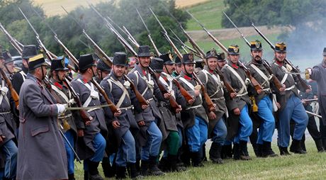 Pi sobotn rekonstrukci bitvy na Chlumu u Hradce Krlov z roku 1866