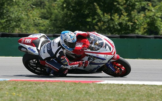 Mistrovství svta superbik - Carlos Checa ze panlska na Ducati pi tréninku.