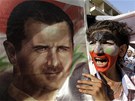 Demonstrace na podporu syrskho prezidenta Bara Asada v Damaku (24. ervna