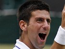 JSEM JEDNIKOU. Novak Djokovi slaví postup do finále Wimbledonu a posun na