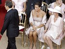 Francouzský prezident Nicolas Sarkozy a princezny Stéphanie a Caroline 